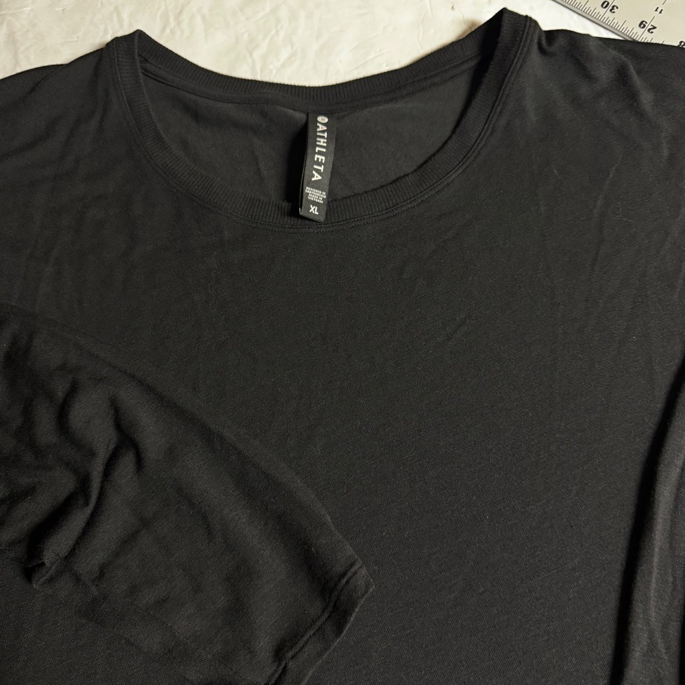 Athleta Mens Black Modal Blend Long Sleeve Relaxed Fit‎ Top XL 631815-00